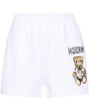 Moschino Teddy Bear-Print Mini Shorts - White