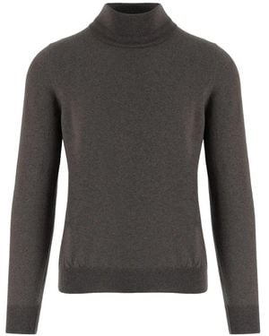 Tagliatore Miles High-Neck Wool Sweater - Gray