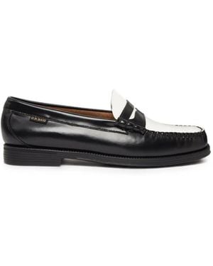 G.H. Bass & Co. Larson Flag Leather Loafers - White