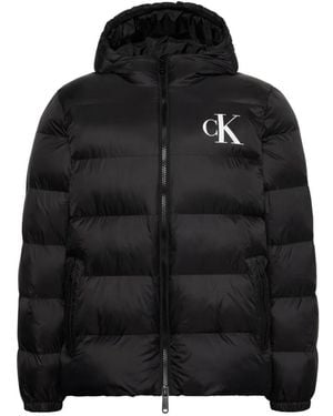 Calvin Klein Logo-Print Puffer Jacket - Black