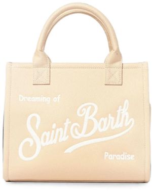 MC2 Saint Barth Vanity Shopper Mit Logo-Stickerei - Natur