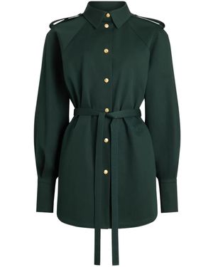Patou Gabardine Belted Shirt - Green