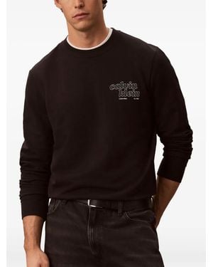 Calvin Klein Sudadera Con Logo Estampado - Negro