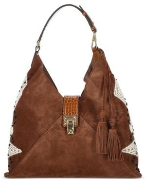 Ermanno Scervino Sac Porté Épaule En Daim - Marron