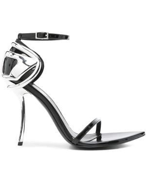 DIESEL 100Mm D-Ten&Half Metallic-Accent Ankle-Strap Court Shoes - Black