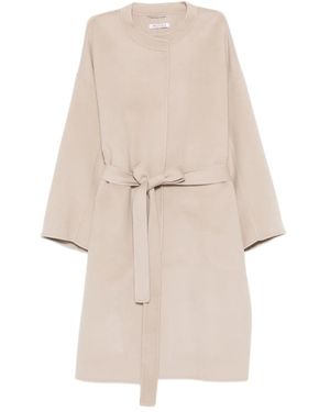 Liska Cappotto Con Cintura - Neutro