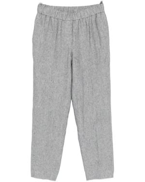 Peserico Elasticated-Waistband Tapered Trousers - Grey
