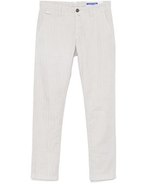 Jacob Cohen Striped Chino Trousers - White