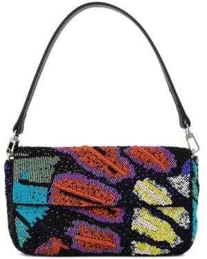 STAUD Timmy Bead-Embellished Shoulder Bag - Blue