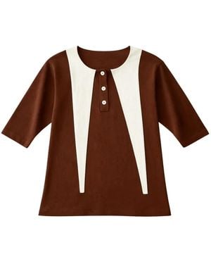 TREDICITREDICI Laura Colour-Block Jumper - Brown