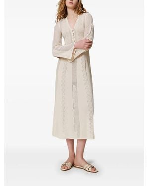 Twinset Crochet Midi Dress - Natural