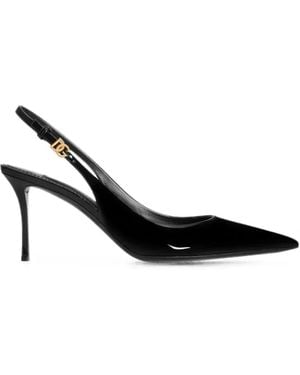 Dolce & Gabbana Patent Slingback Court Shoes - Black