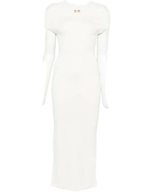 Alberta Ferretti Off-The-Shoulder Midi Dress - White