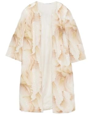 DE SANTIS Sequin-Embellished Coat - White