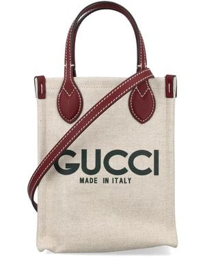 Gucci Logo-Print Tote Bag - White