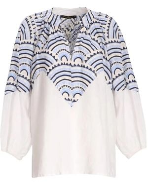 Greek Archaic Kori Puffy Triangle Blouse - White