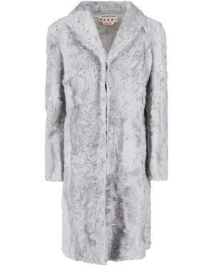 Marni Lamb-Fur Coat - Grey