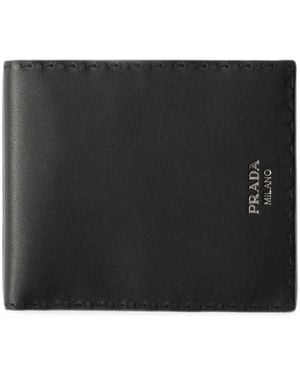 Prada Antiqued-Leather Wallet - Black