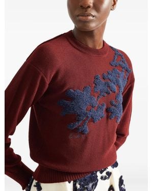 Erdem Floral-Embroidered Merino-Wool Jumper