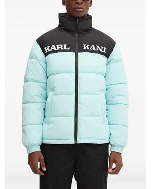 Karlkani Piumino Con Design Color-Block - Blu