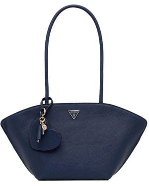 Guess Bolena Heart-Charm Tote Bag - Blue