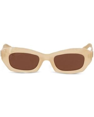 Off-White c/o Virgil Abloh Gafas de sol con montura redonda - Marrón