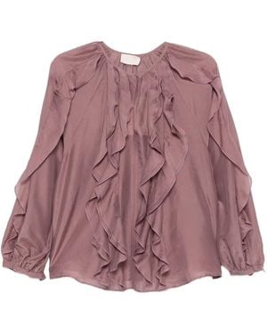 iBlues Ruffled Long-Sleeves Blouse - Purple