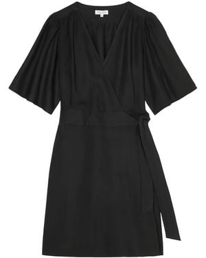 Marc O' Polo Puff Sleeves Wrap Dress - Black