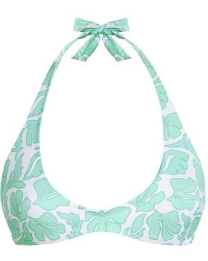 Vilebrequin Leaf-Print Bikini Top - Green