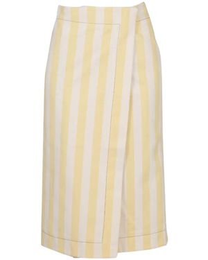 Sunnei Jupe Portefeuille À Rayures - Blanc