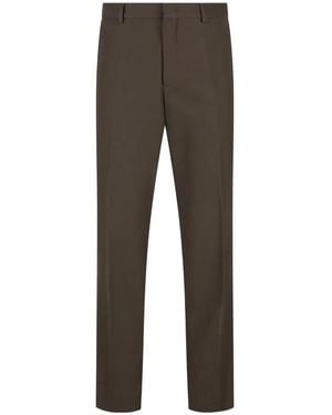 Loro Piana Front-Crease Cotton Pants - Grey