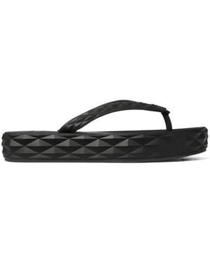Jimmy Choo Diamond Flip Flops - Black