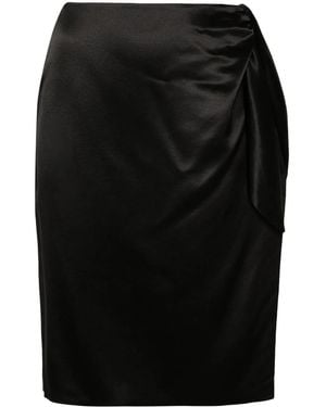 Saint Laurent Knot-Detailing Silk Skirt - Black