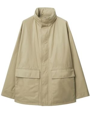 Burberry Ekd-Embroidered High-Neck Jacket - Natural