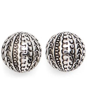 Marc Jacobs The Monogram Stud Ohrstecker Mit Monogramm - Weiß