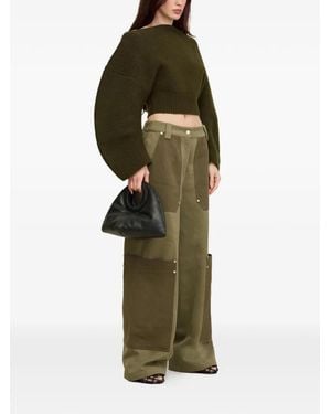 Cult Gaia Ella balloon-sleeve ribbed-knit sweater - Grün