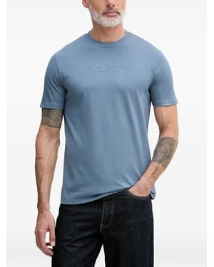 ARMANI EXCHANGE Logo-Print Crew-Neck T-Shirt - Blue