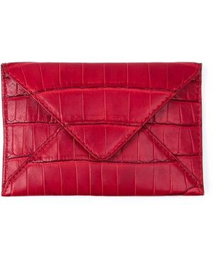 L'éclaireur Aligator Leather Card Holder - Rot