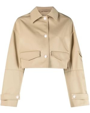 Nanushka Bracha Cropped Shirt Jacket - Natural