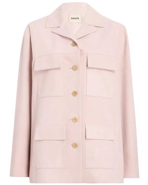 KHAITE Morsson Suede Jacket - Pink