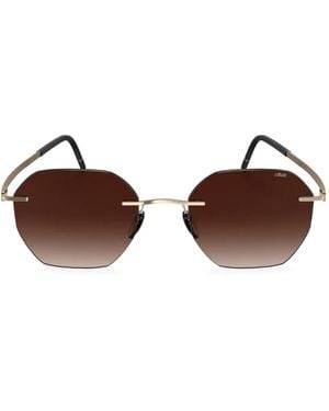 Silhouette Geometric-Frame Sunglasses - Brown