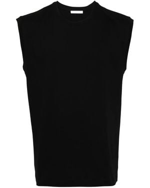 Helmut Lang Logo-Print Sleeveless T-Shirt - Black