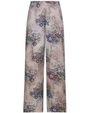 Pierre Louis Mascia Adanastr Floral Wide-Leg Trousers - White