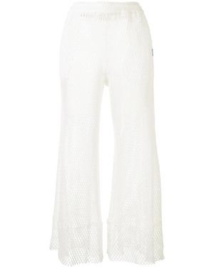Maison Mihara Yasuhiro Flared Mesh Trousers - White