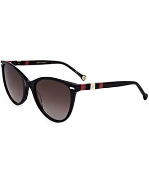 Carolina Herrera Tortoiseshell-Effect Cat-Eye Sunglasses - Black