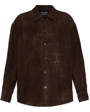 Jacquemus The Croco Lederhemd - Braun