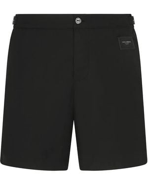Dolce & Gabbana ドルチェ&ガッバーナ ロゴ トランクス水着 - ブラック