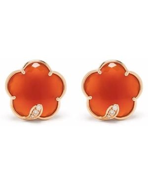 Pasquale Bruni 18Kt Rose Petit Joli Carnelian And Diamond Stud Earrings - Orange