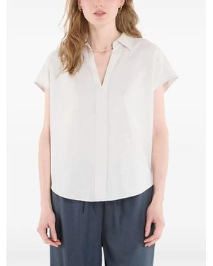 Calvin Klein V-neck Short-sleeve Blouse - White