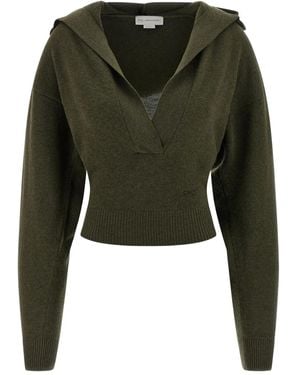 Stella McCartney Hooded V-Neck Jumper - Green